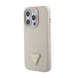 Guess Croco Triangle Metal Logo - iPhone 15 Pro Max Case (Gold)