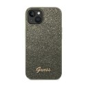Guess Glitter Flakes Metal Logo Case - Case for iPhone 14 Plus (Green)