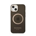 Guess Gold Outline Translucent MagSafe - Case for iPhone 13 (Black)