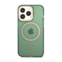 Guess Gold Outline Translucent MagSafe - Case for iPhone 13 Pro (Green)