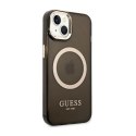 Guess Gold Outline Translucent MagSafe - Case for iPhone 14 (Black)