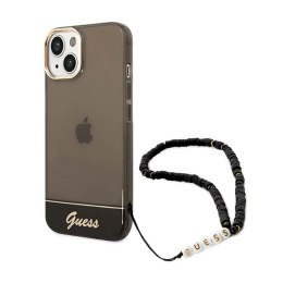 Guess Translucent Pearl Strap - Case for iPhone 14 (Black)