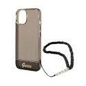 Guess Translucent Pearl Strap - Case for iPhone 14 (Black)