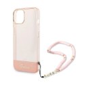 Guess Translucent Pearl Strap - Case for iPhone 14 Plus (Pink)