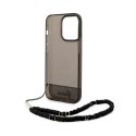 Guess Translucent Pearl Strap - Case for iPhone 14 Pro Max (Black)