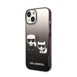 Karl Lagerfeld Gradient Ikonik Karl & Choupette - Case for iPhone 14 Plus (Black)