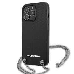 Karl Lagerfeld Leather Textured and Chain - Case for iPhone 13 Pro (Black)