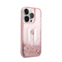 Karl Lagerfeld Liquid Glitter Big Logo Case - Case for iPhone 14 Pro (Pink)