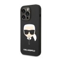 Karl Lagerfeld Silicone Ikonik Karls Head - Case fori iPhone 14 Pro Max (Black)