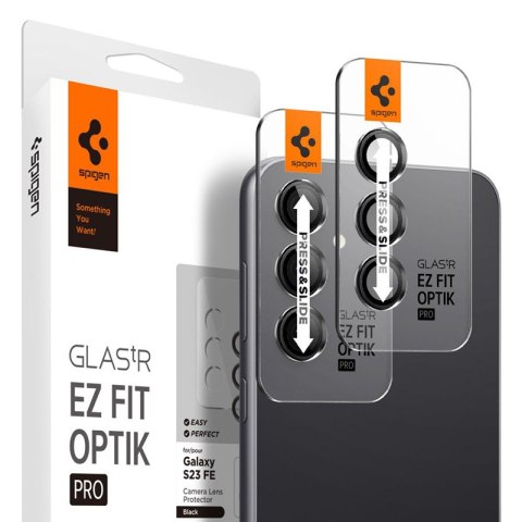 Spigen Optik.TR EZ Fit Camera Lens Protector 2-Pack - Lens protection glass for Samsung Galaxy S23 FE (2 pcs) (Black)