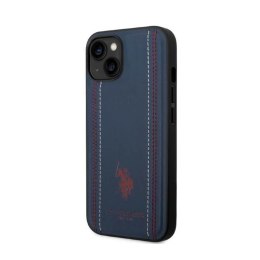 US Polo Assn Leather Stitch - Case for iPhone 14 Plus (Navy blue)