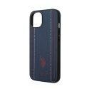 US Polo Assn Leather Stitch - Case for iPhone 14 Plus (Navy blue)