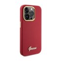 Guess Silicone Script Metal Logo & Frame - iPhone 15 Pro Case (magenta)