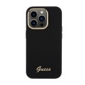 Guess Silicone Script Metal Logo & Frame - iPhone 15 Pro Max Case (black)