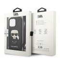 Karl Lagerfeld Leather Monogram Patch and Cord Iconik- Cover for iPhone 13 Pro