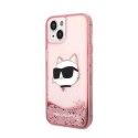 Karl Lagerfeld Liquid Glitter NFT Choupette Head - Case for iPhone 14 Plus (Pink)