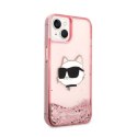 Karl Lagerfeld Liquid Glitter NFT Choupette Head - Case for iPhone 14 Plus (Pink)