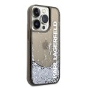 Karl Lagerfeld Liquid Glitter Translucent Elongated Logo Case - Case for iPhone 14 Pro (Black)