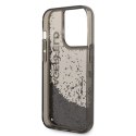 Karl Lagerfeld Liquid Glitter Translucent Elongated Logo Case - Case for iPhone 14 Pro (Black)