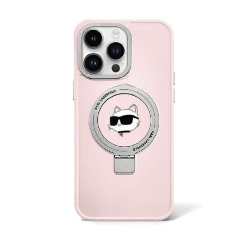 Karl Lagerfeld Ring Stand Choupette Head MagSafe - iPhone 15 Pro Case (pink)