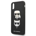 Karl Lagerfeld Saffiano Karl & Choupette Heads - Case for iPhone Xs / X (Black)