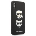 Karl Lagerfeld Saffiano Karl & Choupette Heads - Case for iPhone Xs / X (Black)