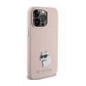 Karl Lagerfeld Silicone Choupette Metal Pin - iPhone 15 Pro Max Case (pink)