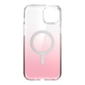 Speck Presidio Perfect-Clear + Ombre + MagSafe - Case for iPhone 15 Plus / 14 Plus with MICROBAN coating (Clear / Vintage Rose F