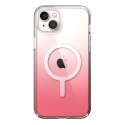 Speck Presidio Perfect-Clear + Ombre + MagSafe - Case for iPhone 15 Plus / 14 Plus with MICROBAN coating (Clear / Vintage Rose F