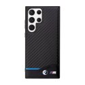 BMW Leather Carbon Blue Line - Case for Samsung Galaxy S23 Ultra (Black)