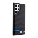 BMW Leather Carbon Blue Line - Case for Samsung Galaxy S23 Ultra (Black)