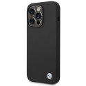 BMW Liquid Silicone Case Metal Logo for iPhone 14 Pro Max (Black)