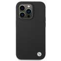 BMW Liquid Silicone Case Metal Logo for iPhone 14 Pro Max (Black)