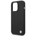 BMW Liquid Silicone Case Metal Logo for iPhone 14 Pro Max (Black)