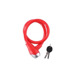 Dunlop - Keyed spiral bicycle lock (Red)