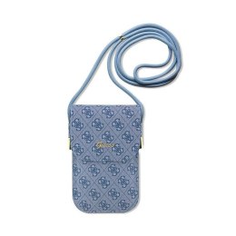 Guess 4G Metal Script Logo - Phone crossbody bag (blue)