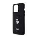 Karl Lagerfeld Gripstand Saffiano Choupette Pins - iPhone 13 Pro Case (black)