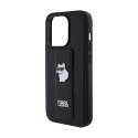 Karl Lagerfeld Gripstand Saffiano Choupette Pins - iPhone 14 Pro Max Case (black)