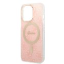 Guess Bundle Pack MagSafe 4G - Set of case for iPhone 13 Pro + MagSafe charger (Pink/Gold)
