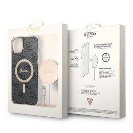 Guess Bundle Pack MagSafe 4G - Set of case for iPhone 14 + MagSafe charger (Black/Gold)