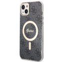 Guess Bundle Pack MagSafe 4G - Set of case for iPhone 14 + MagSafe charger (Black/Gold)