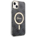 Guess Bundle Pack MagSafe 4G - Set of case for iPhone 14 + MagSafe charger (Black/Gold)