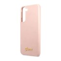 Guess Silicone Script Metal Logo - Case for Samsung Galaxy S23 (Pink)