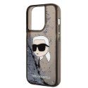 Karl Lagerfeld Liquid Glitter NFT Karl's Head - Case for iPhone 14 Pro Max (Black)