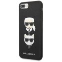 Karl Lagerfeld Saffiano Karl & Choupette Heads - Case for iPhone 8 Plus / 7 Plus (Black)