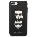 Karl Lagerfeld Saffiano Karl & Choupette Heads - Case for iPhone 8 Plus / 7 Plus (Black)