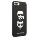 Karl Lagerfeld Saffiano Karl & Choupette Heads - Case for iPhone 8 Plus / 7 Plus (Black)