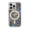 Guess Leopard MagSafe - Case for iPhone 14 Pro (Blue)