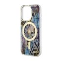 Guess Leopard MagSafe - Case for iPhone 14 Pro (Blue)