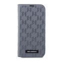 Karl Lagerfeld Booktype Saffiano Monogram - Case for iPhone 14 Pro Max (Silver)